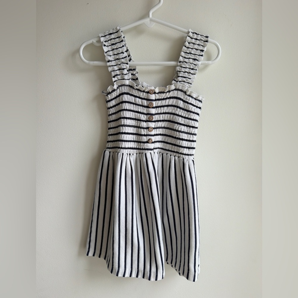 Roxy Girls Navy & White Striped Sundress with Ruffle Straps